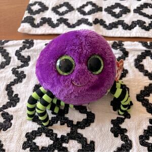 TY Beanie Boo’s Collection CRAWLY spider Purple Green Plush Toy Halloween